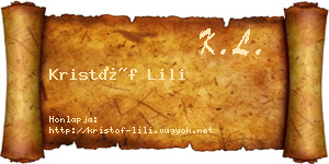 Kristóf Lili névjegykártya