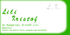 lili kristof business card